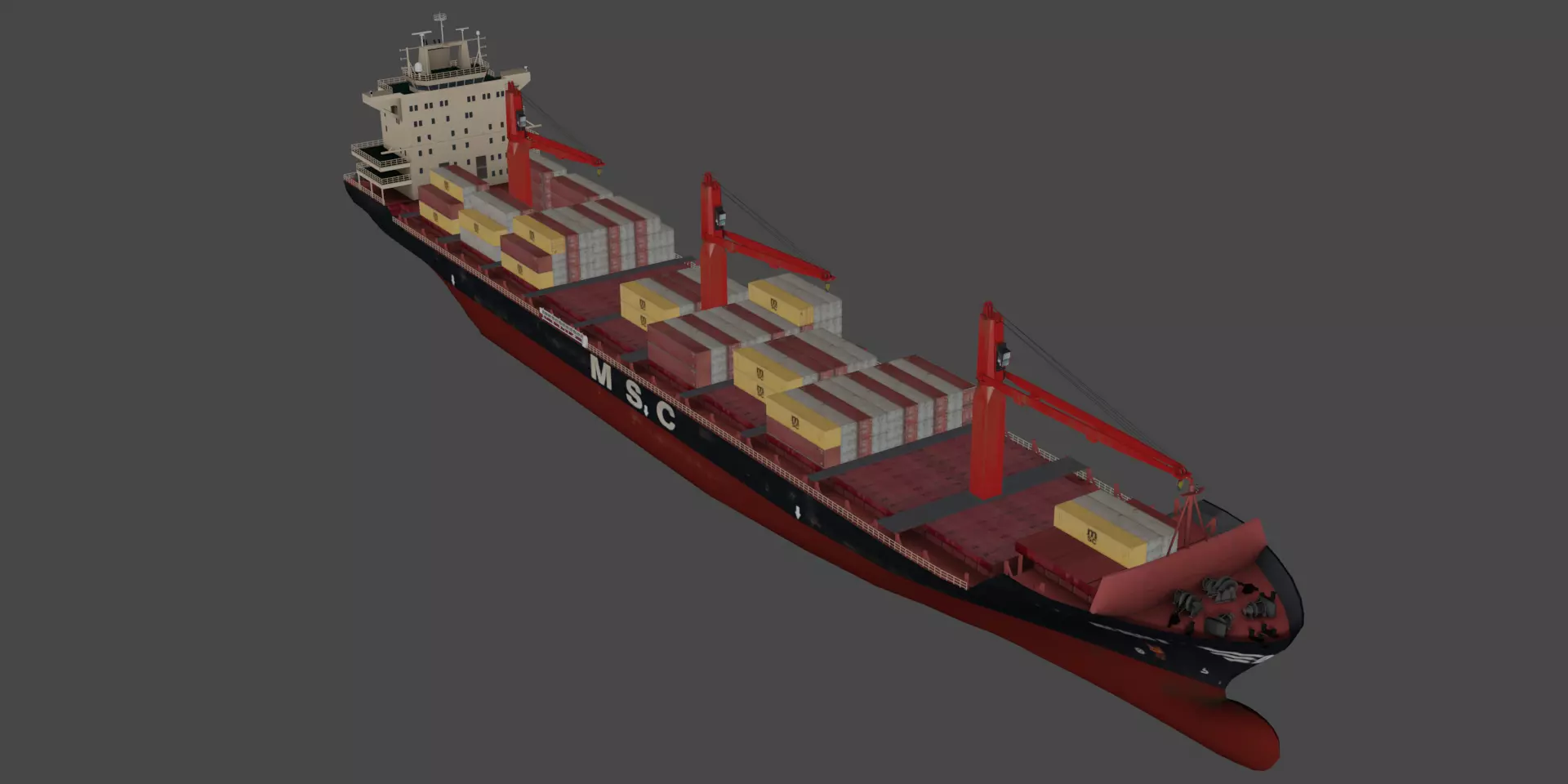 MSC BALTIC III Container ship Low-poly 3D model_0