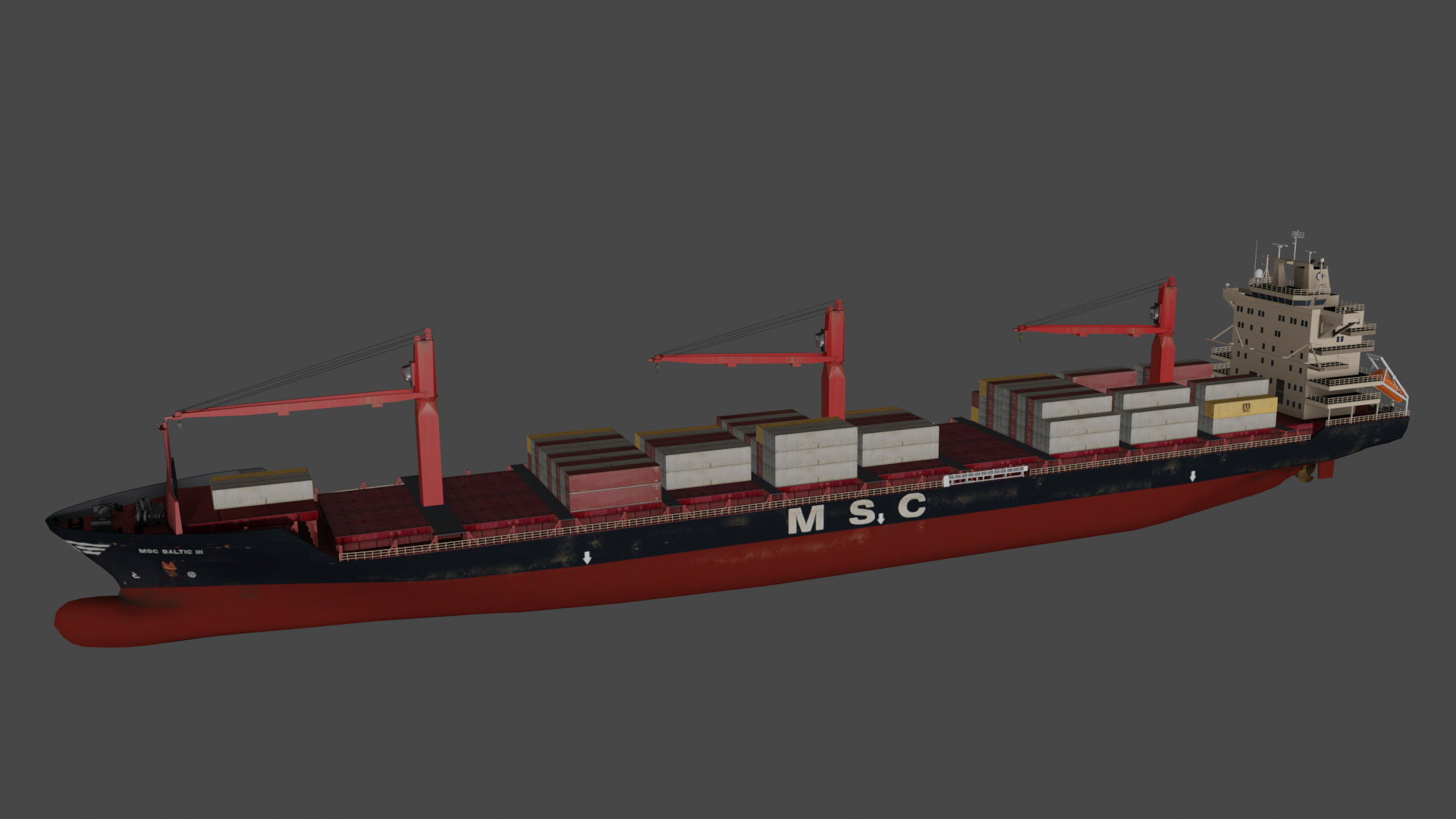 MSC BALTIC III Container ship Low-poly 3D model_8