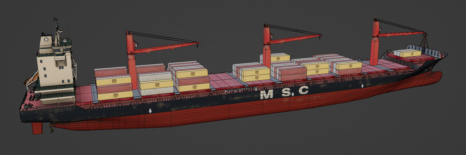 MSC BALTIC III Container ship Low-poly 3D model_7