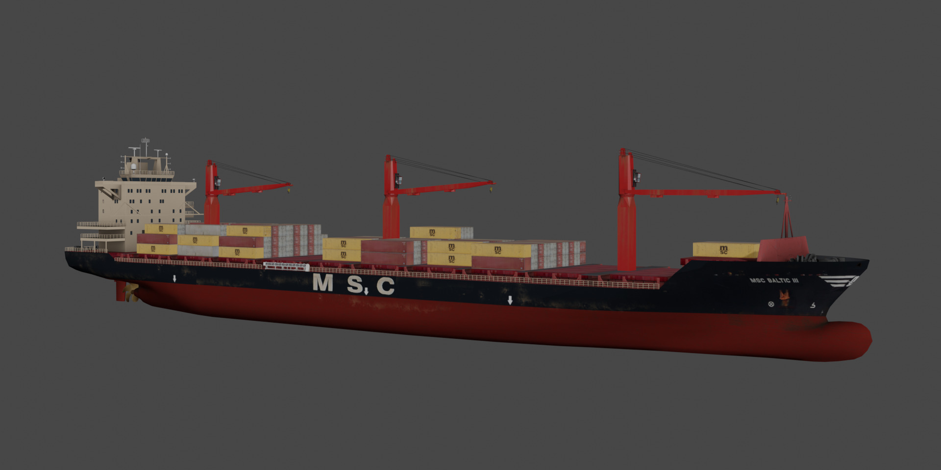 MSC BALTIC III Container ship Low-poly 3D model_6