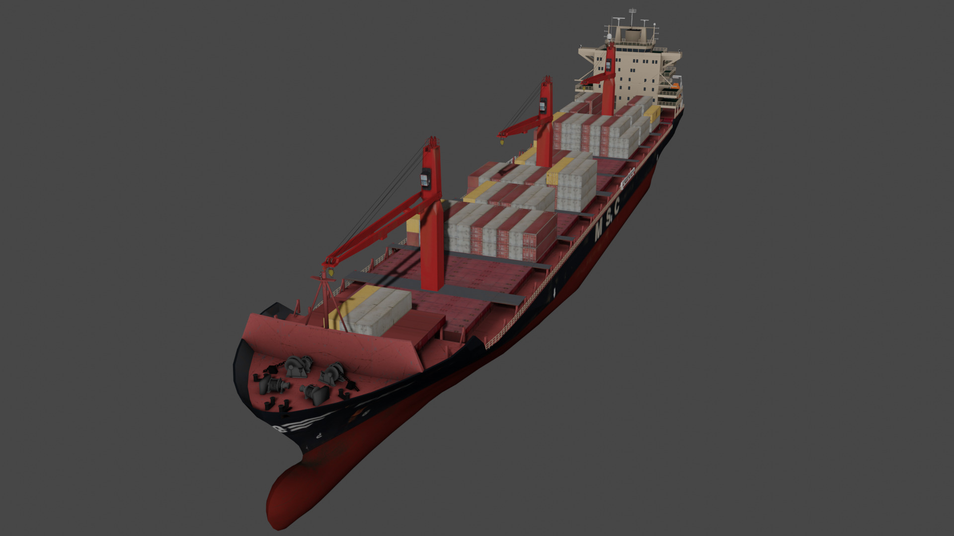 MSC BALTIC III Container ship Low-poly 3D model_9