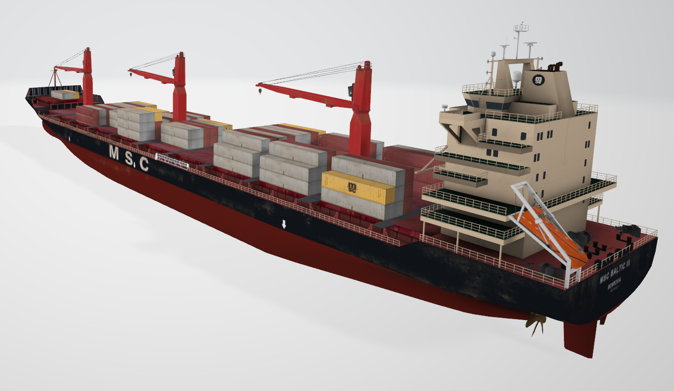 MSC BALTIC III Container ship Low-poly 3D model_10