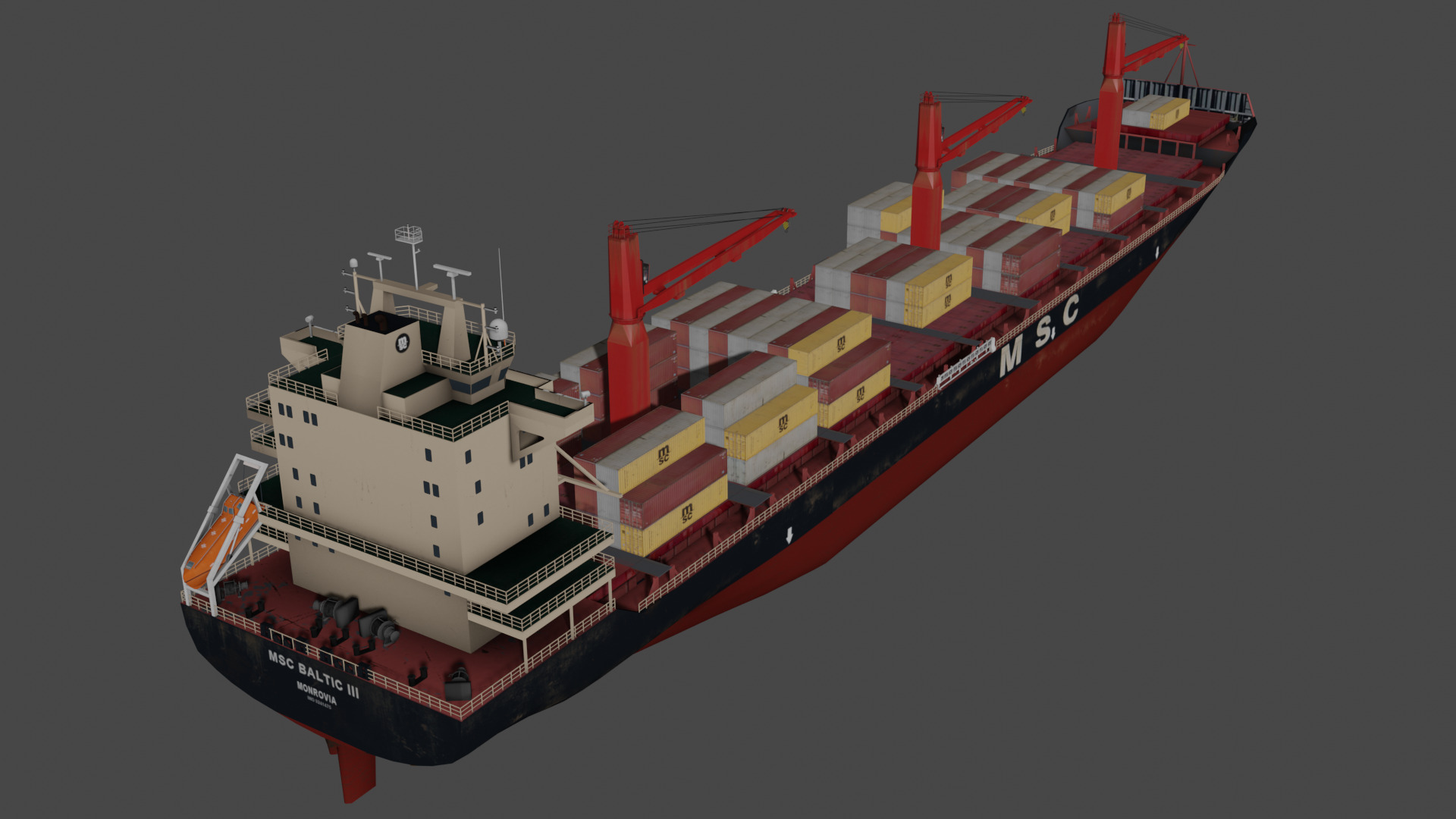 MSC BALTIC III Container ship Low-poly 3D model_4