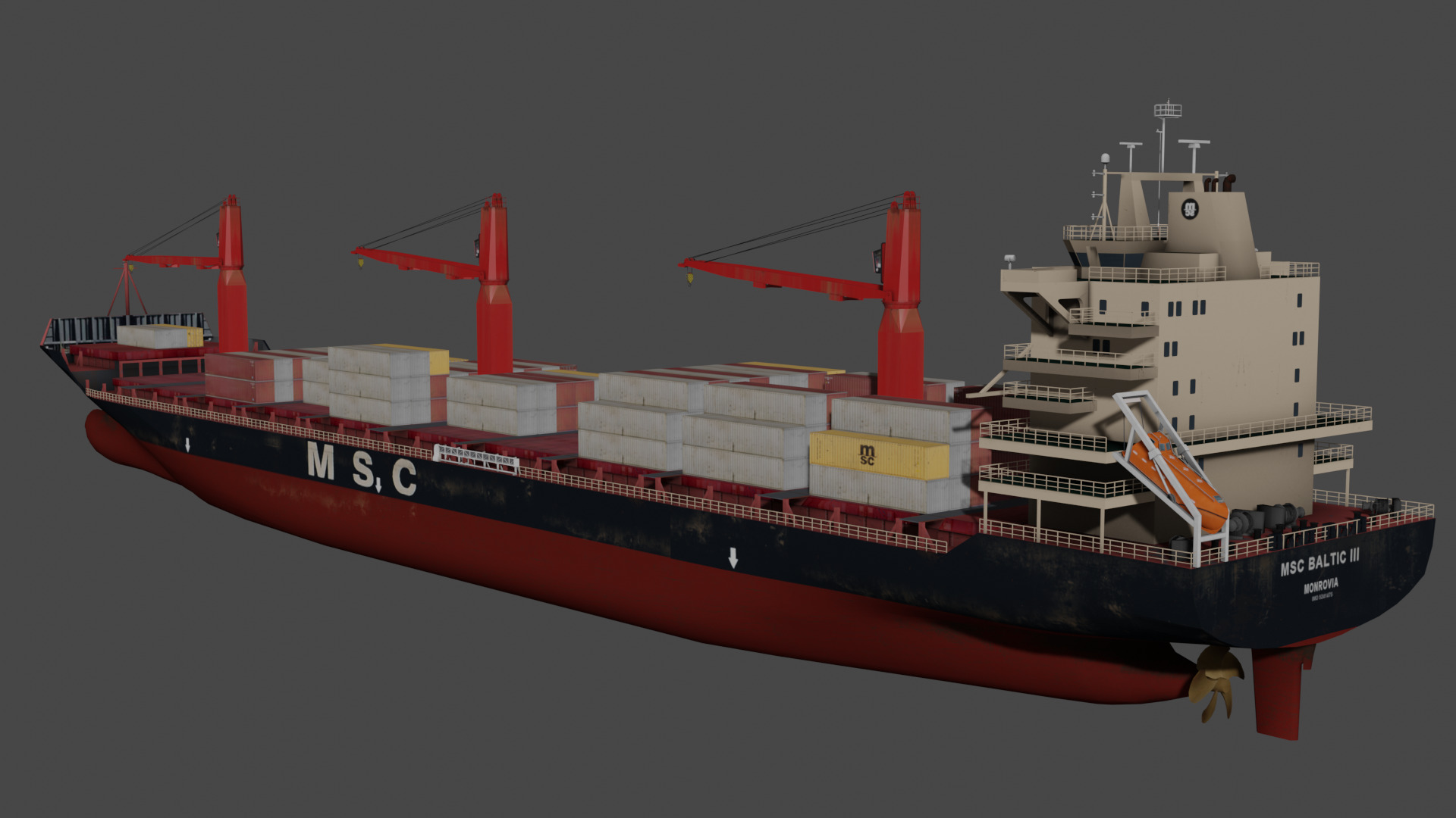 MSC BALTIC III Container ship Low-poly 3D model_1