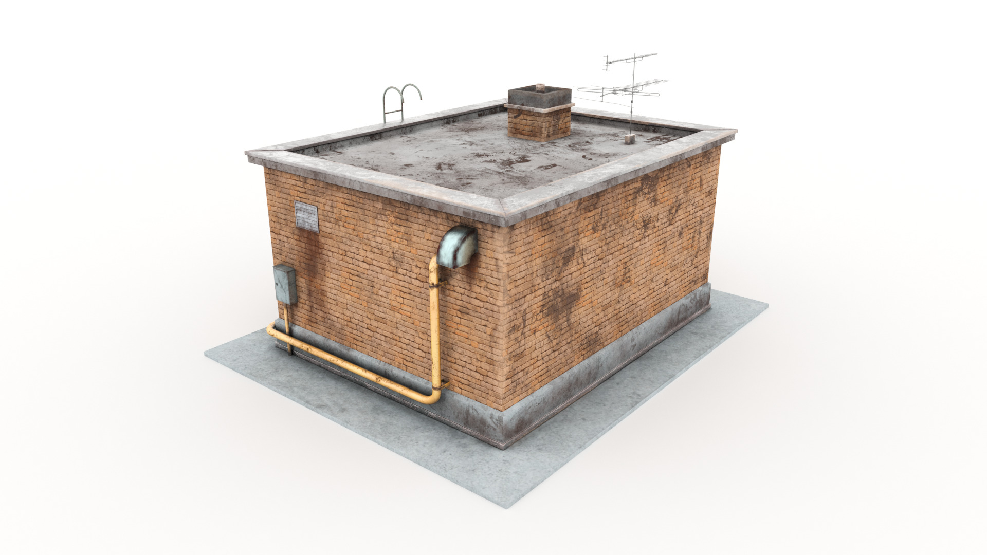 Exit Roof Old Dirty Low-poly 3D model_3