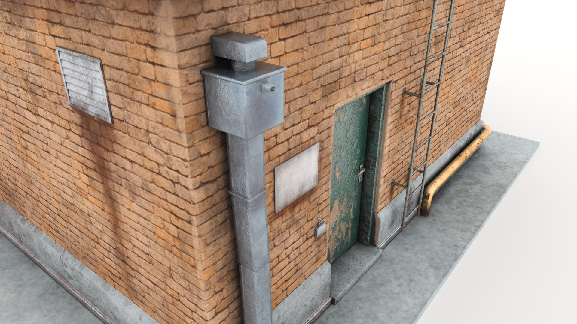 Exit Roof Old Dirty Low-poly 3D model_5