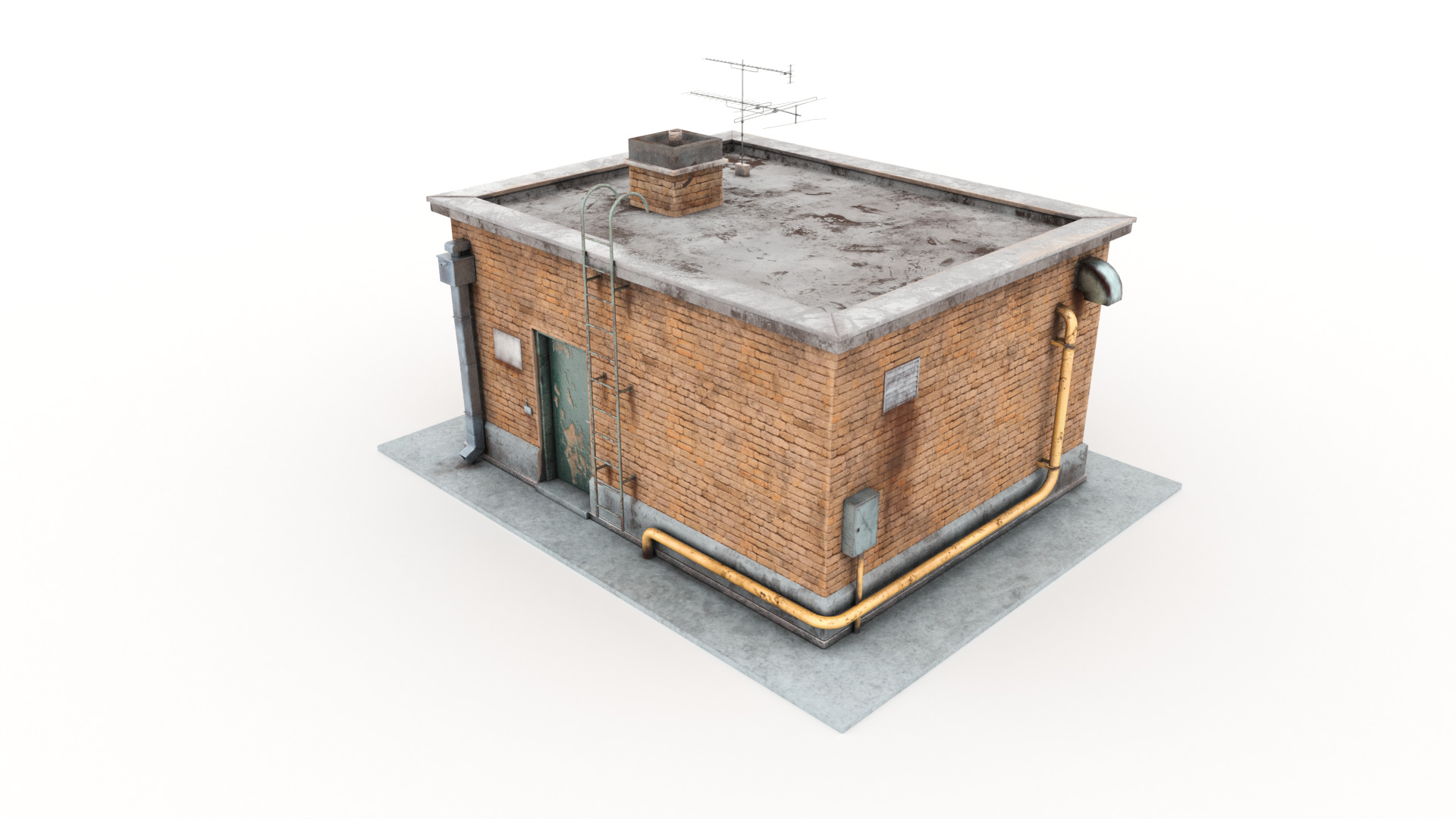 Exit Roof Old Dirty Low-poly 3D model_2