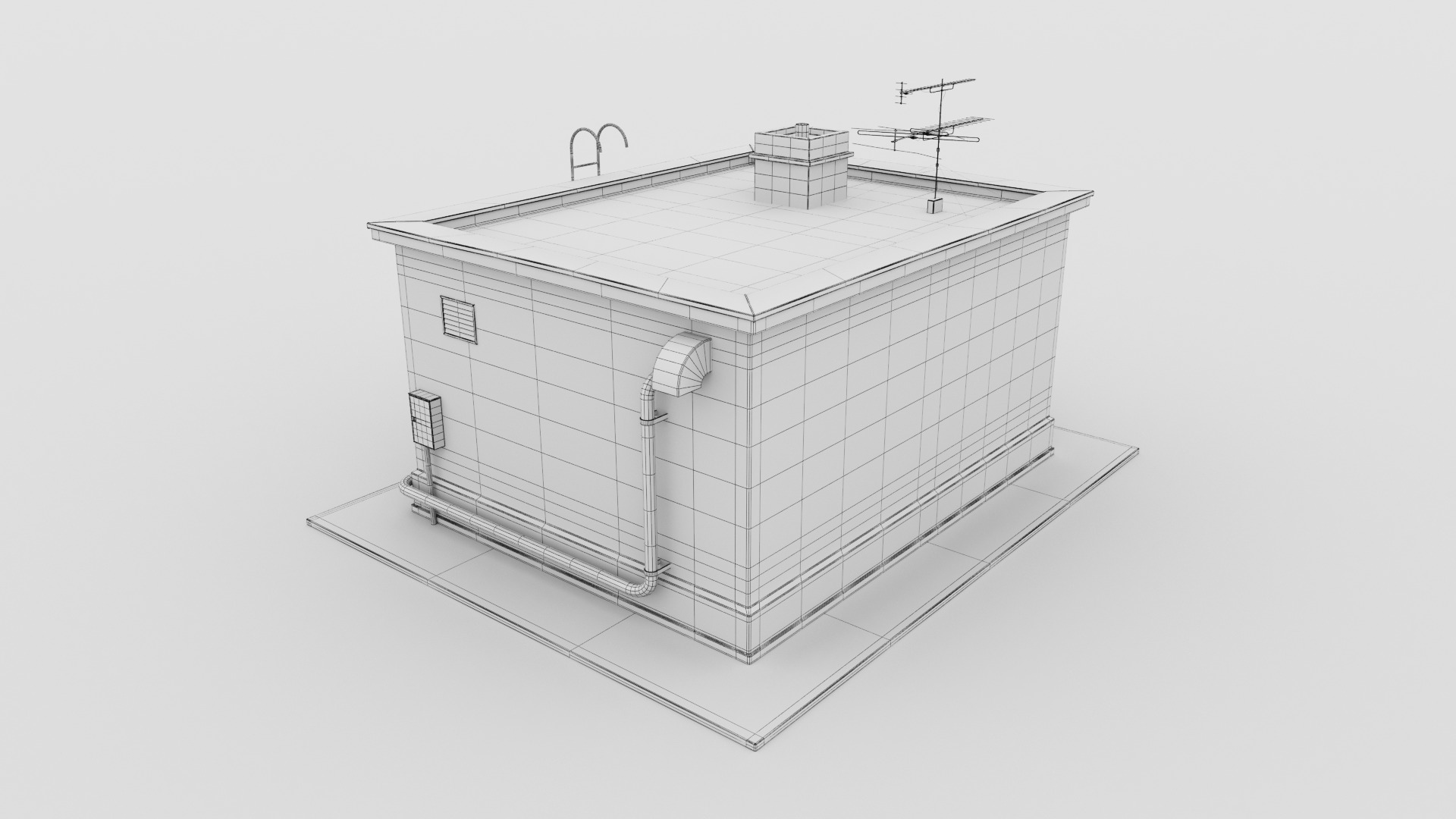 Exit Roof Old Dirty Low-poly 3D model_7