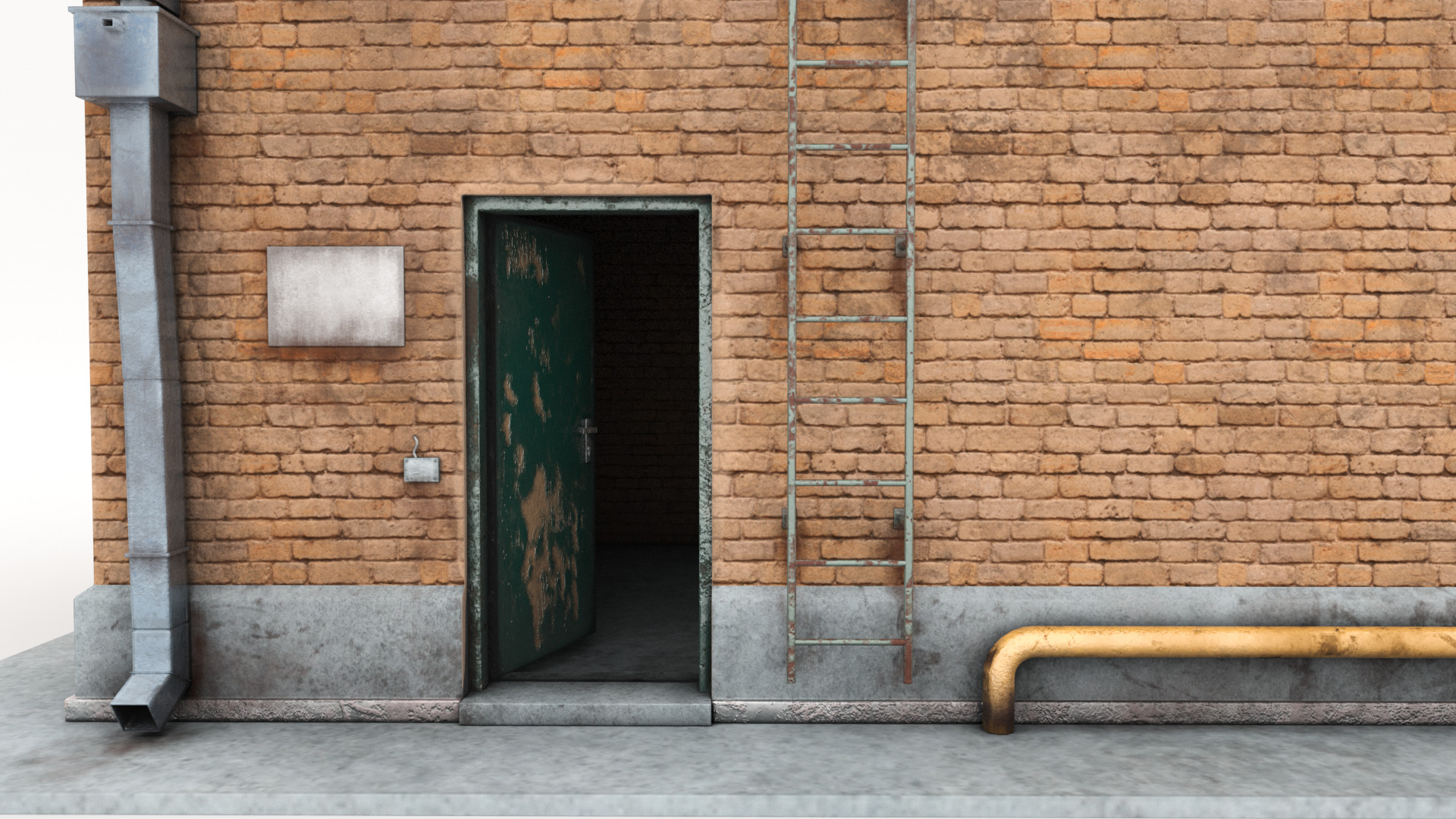 Exit Roof Old Dirty Low-poly 3D model_4