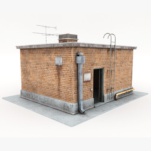 Exit Roof Old Dirty Low-poly 3D model