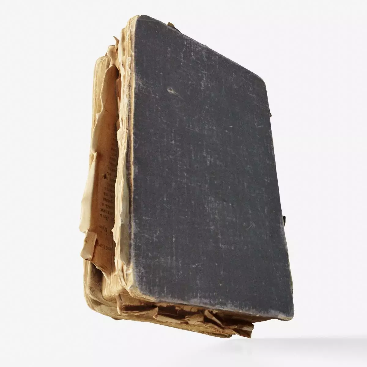 Scanned old damaged book Low-poly 3D model_0