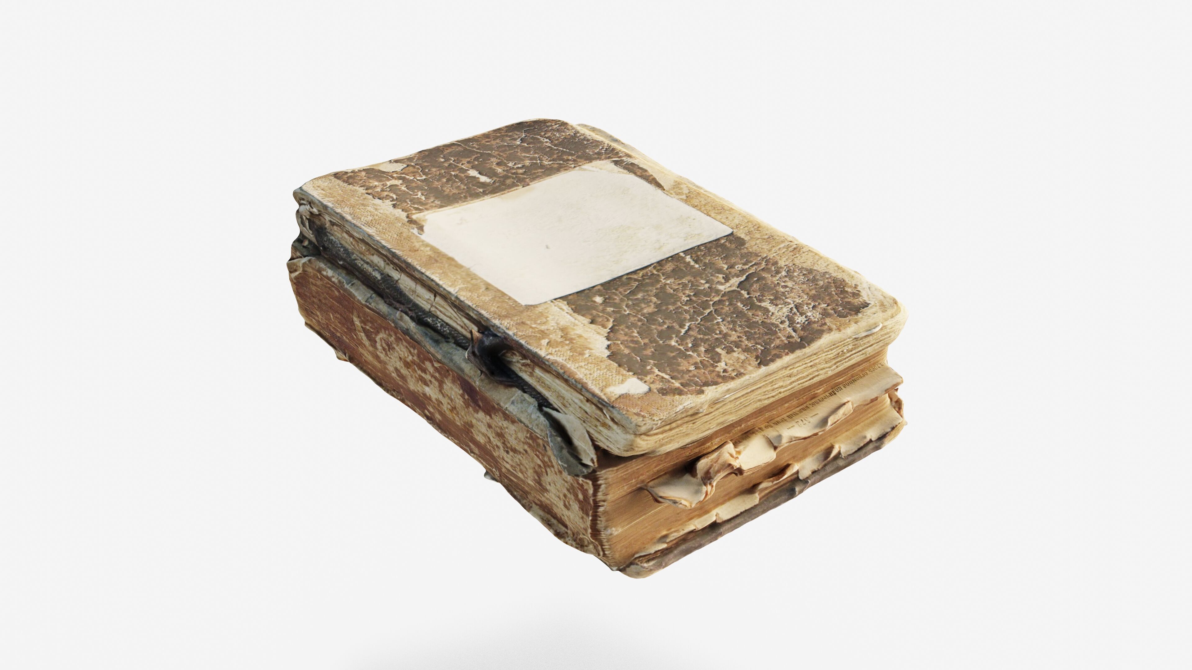 Scanned old damaged book Low-poly 3D model_12