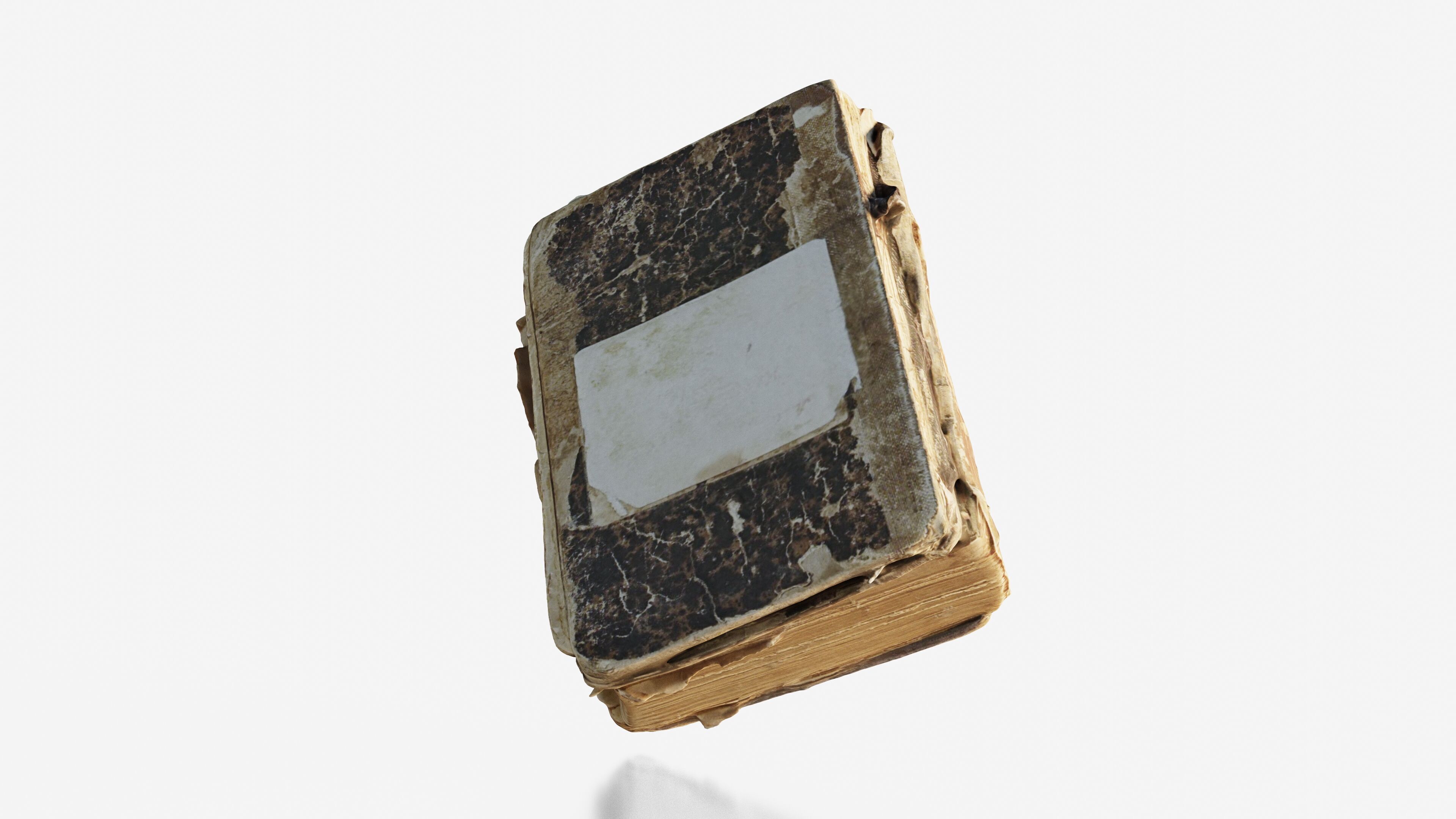 Scanned old damaged book Low-poly 3D model_11