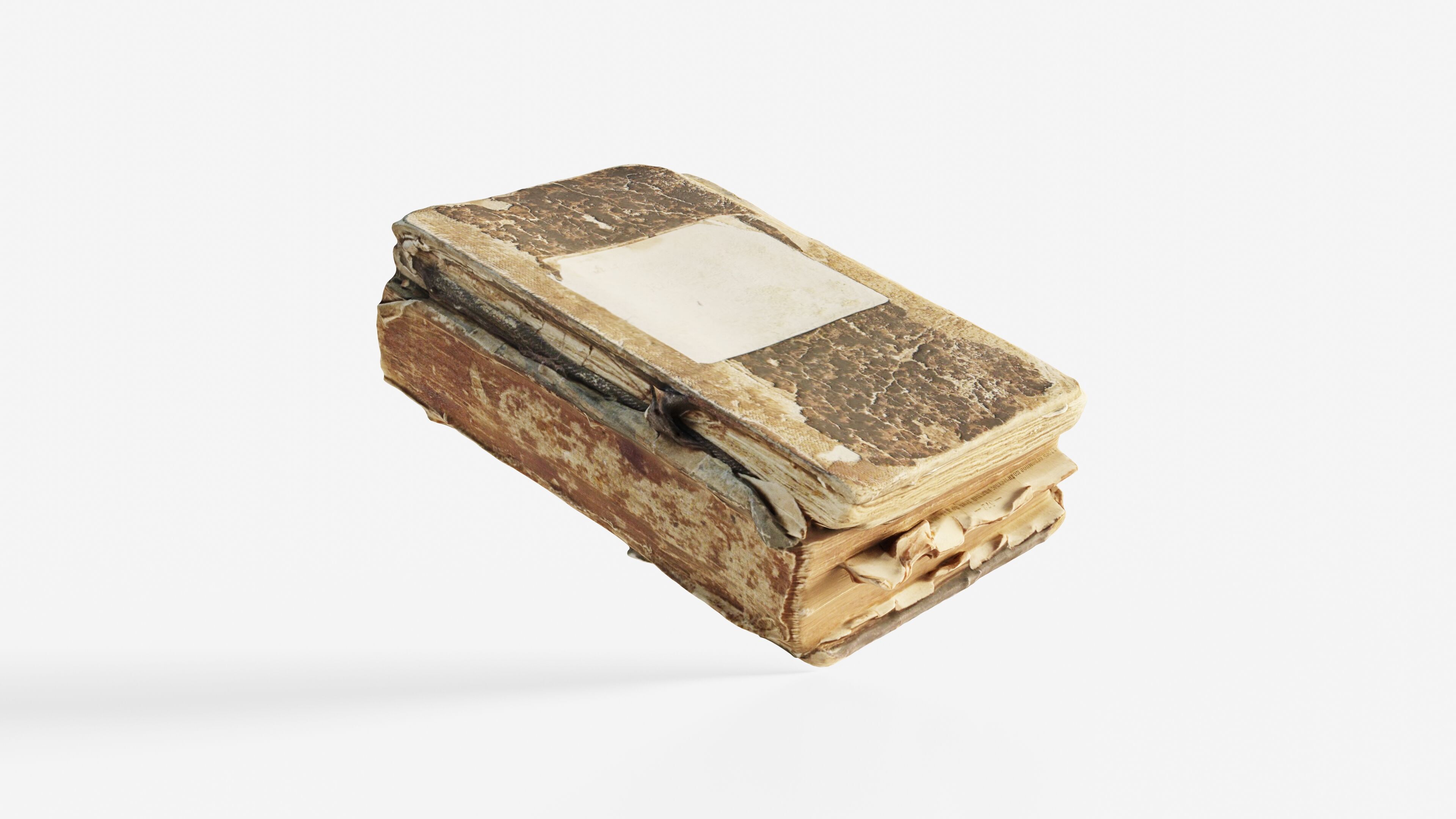 Scanned old damaged book Low-poly 3D model_2