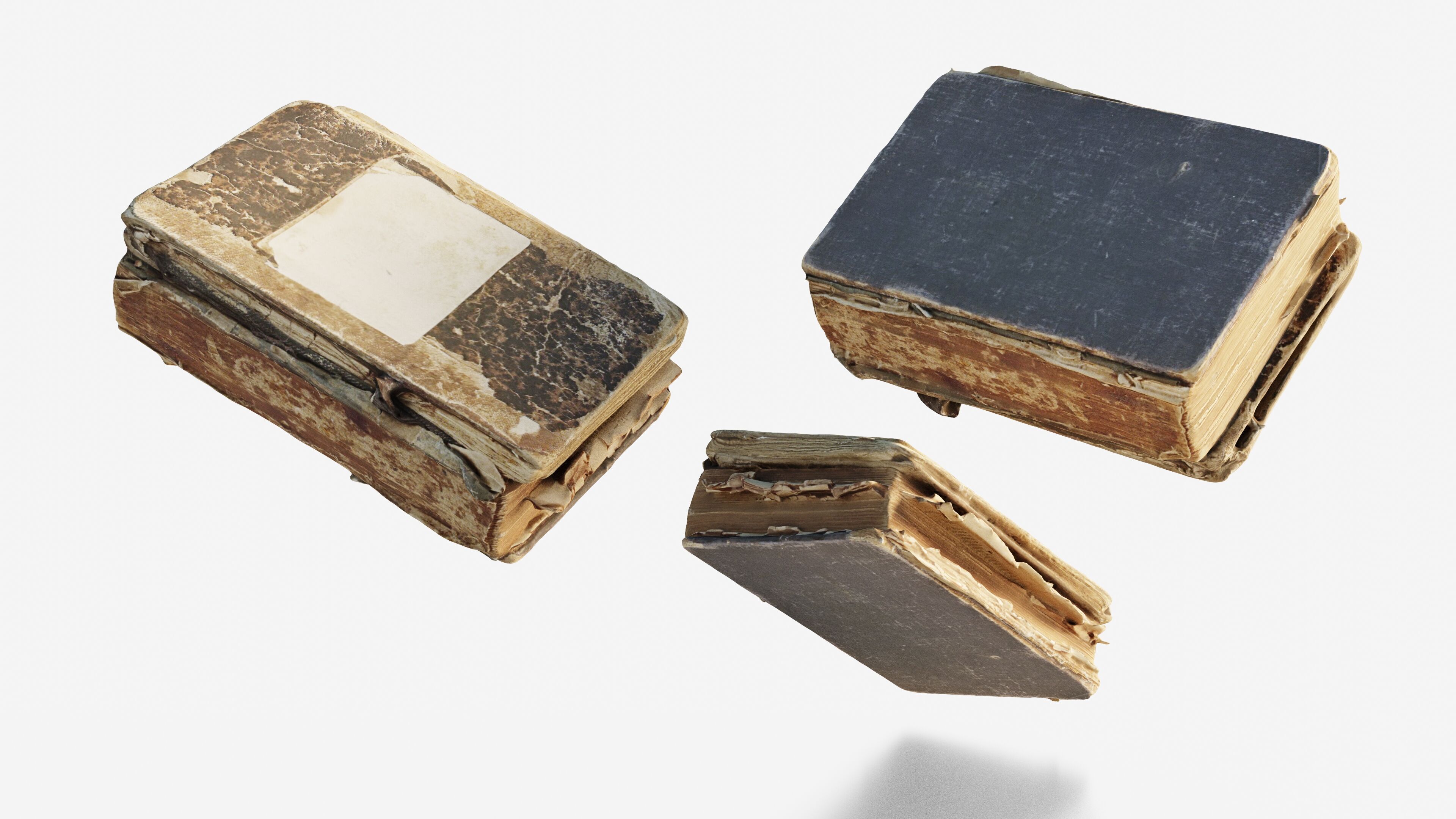 Scanned old damaged book Low-poly 3D model_7
