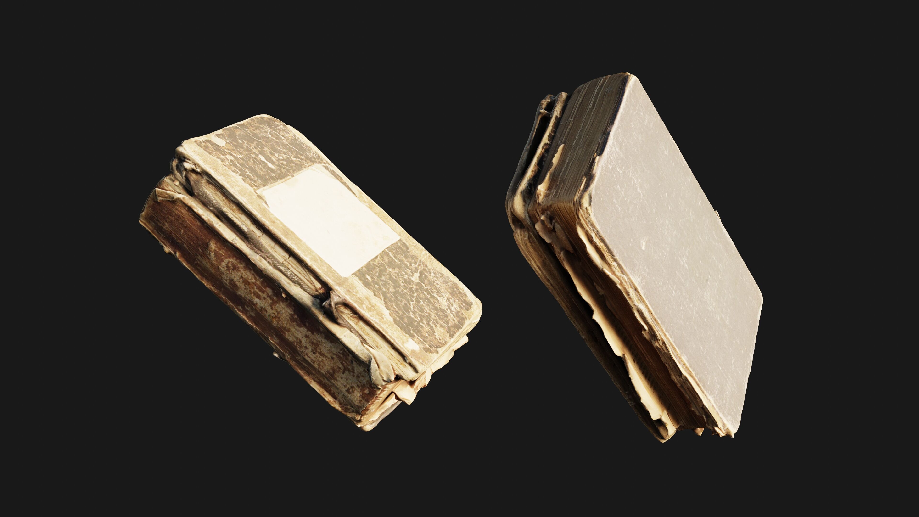 Scanned old damaged book Low-poly 3D model_14