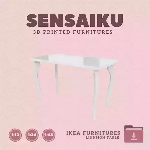 Linnmon Table for Miniature Dollhouse IKEA 3D Print