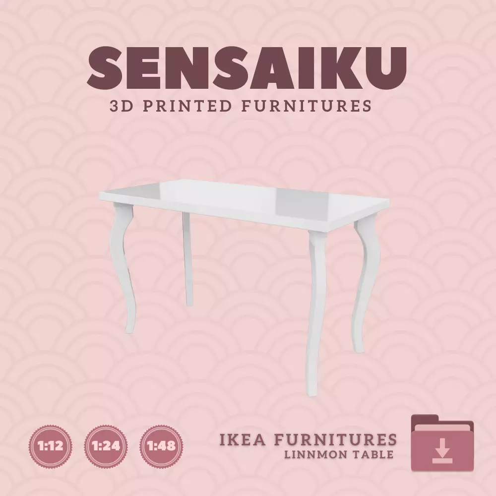 Linnmon Table for Miniature Dollhouse IKEA 3D Print 3D print model