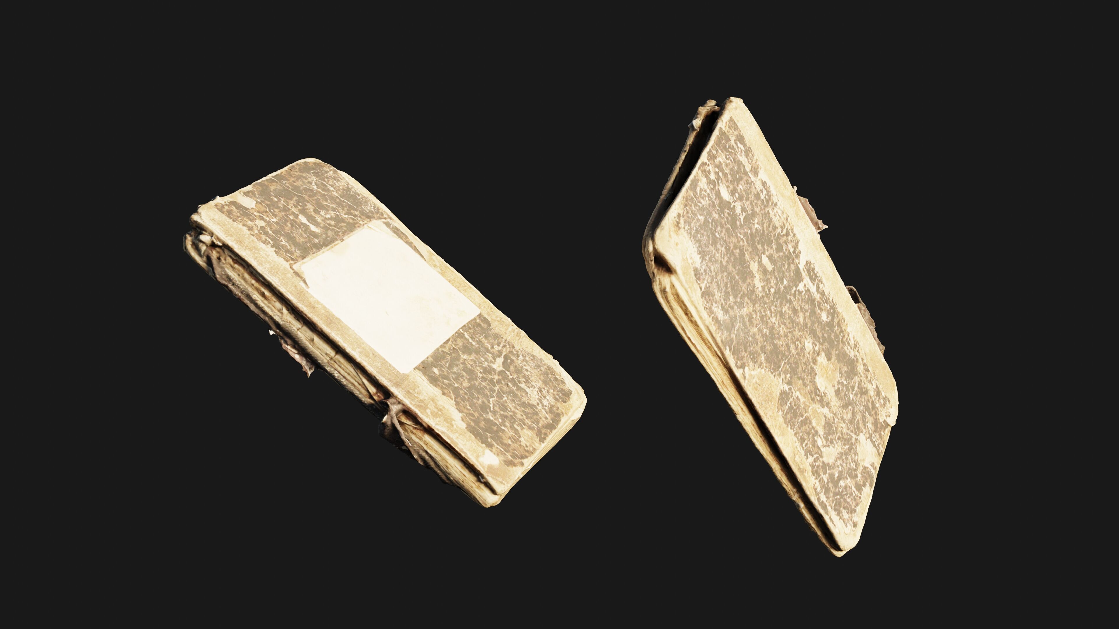 Scanned old damaged book Low-poly 3D model_14