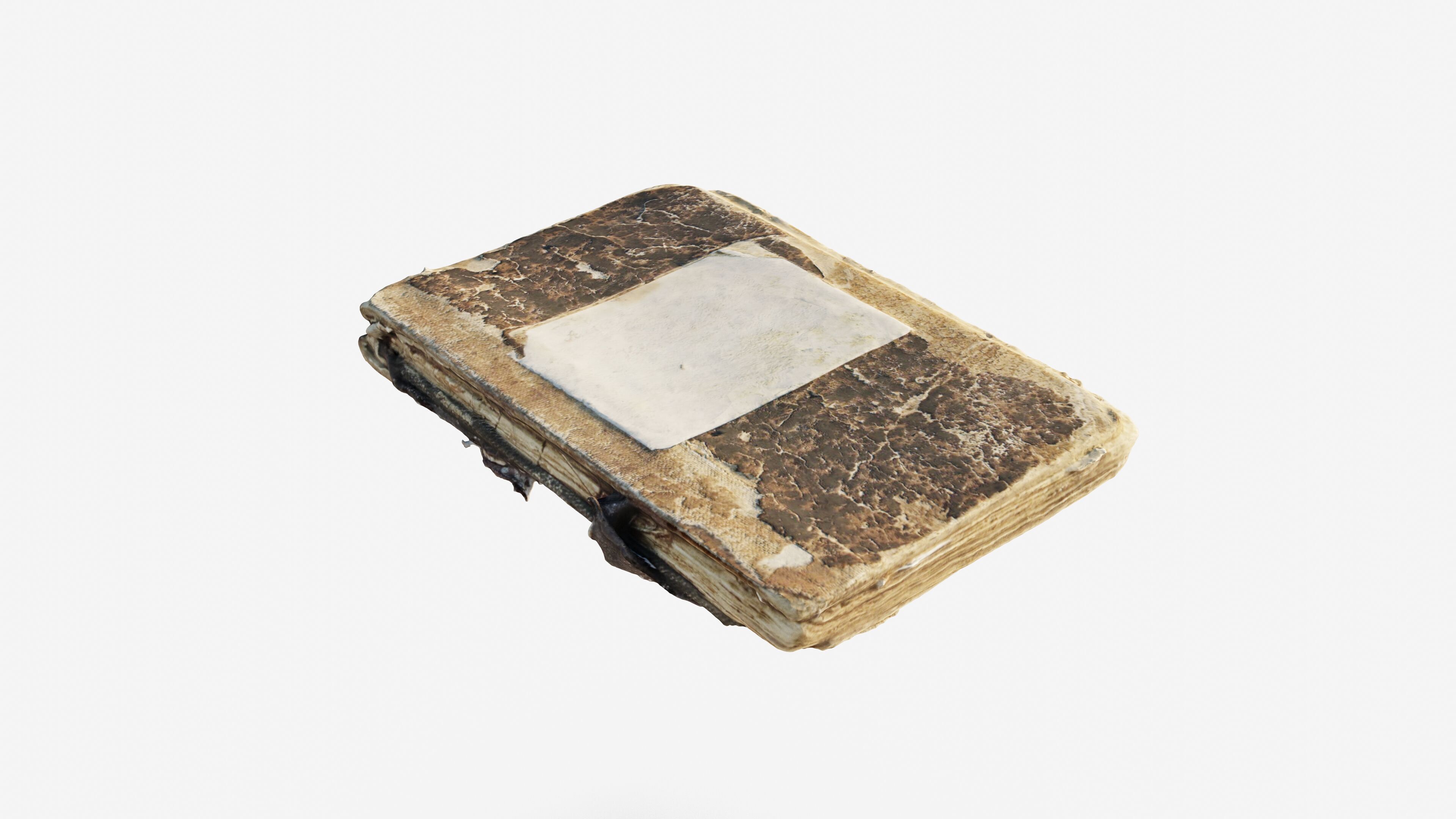 Scanned old damaged book Low-poly 3D model_12