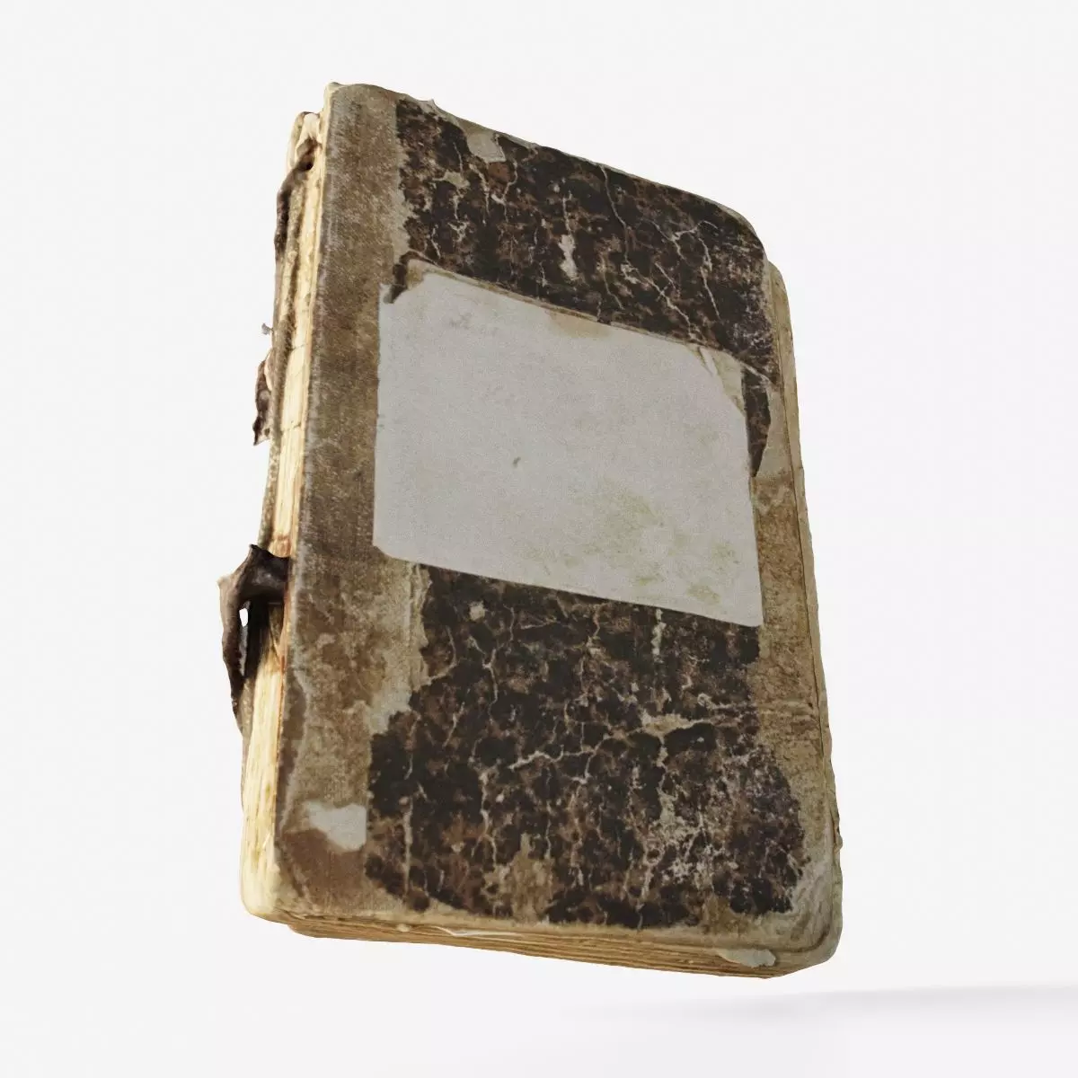 Scanned old damaged book Low-poly 3D model_0