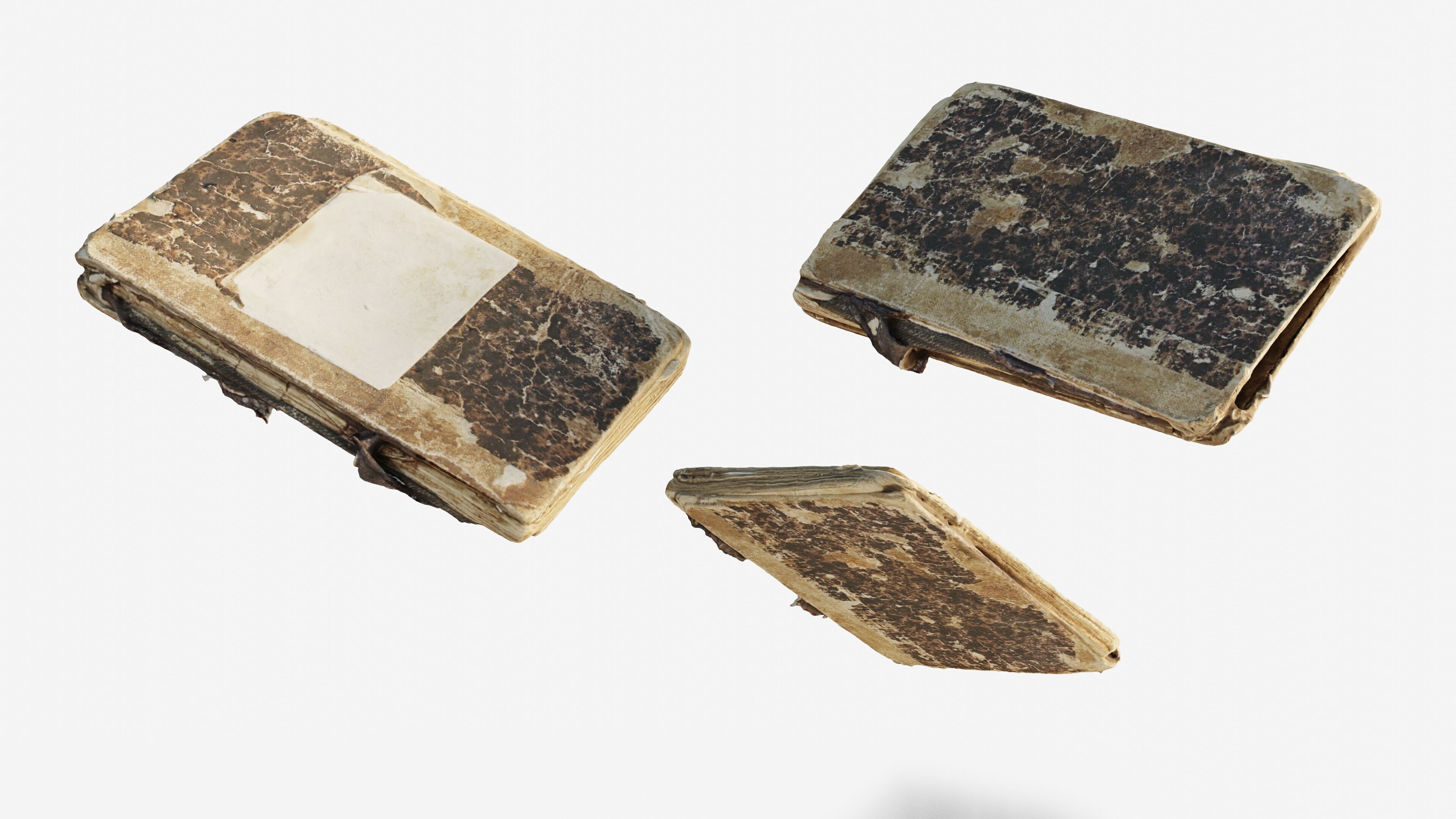 Scanned old damaged book Low-poly 3D model_7