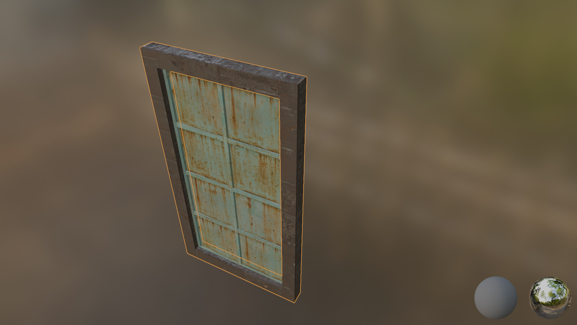 Door 2 - Abondened House or place door Low-poly 3D model_2