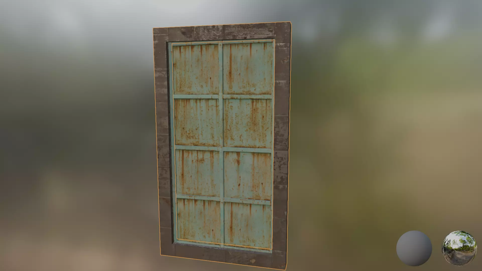 Door 2 - Abondened House or place door Low-poly 3D model_0