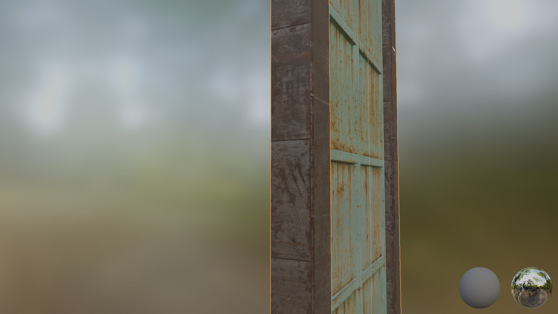 Door 2 - Abondened House or place door Low-poly 3D model_3