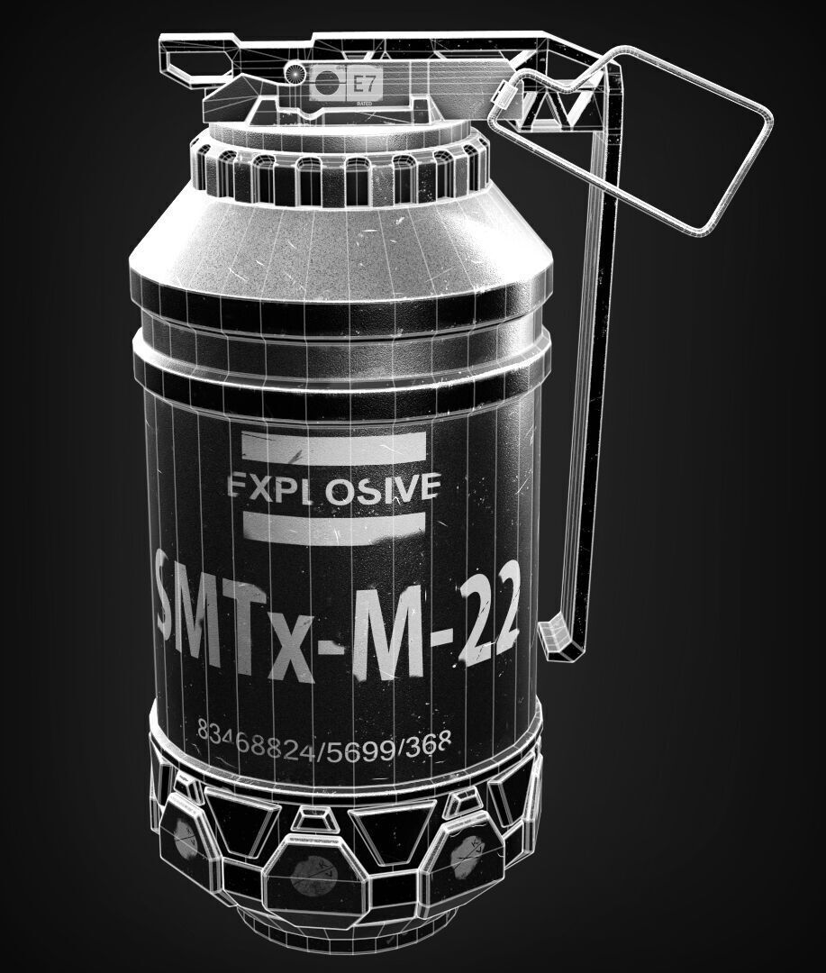 Grenade Low-poly 3D model_4