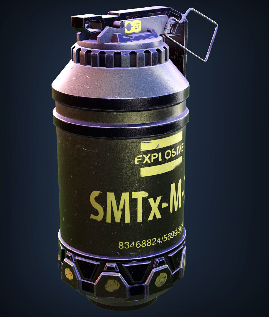 Grenade Low-poly 3D model_3