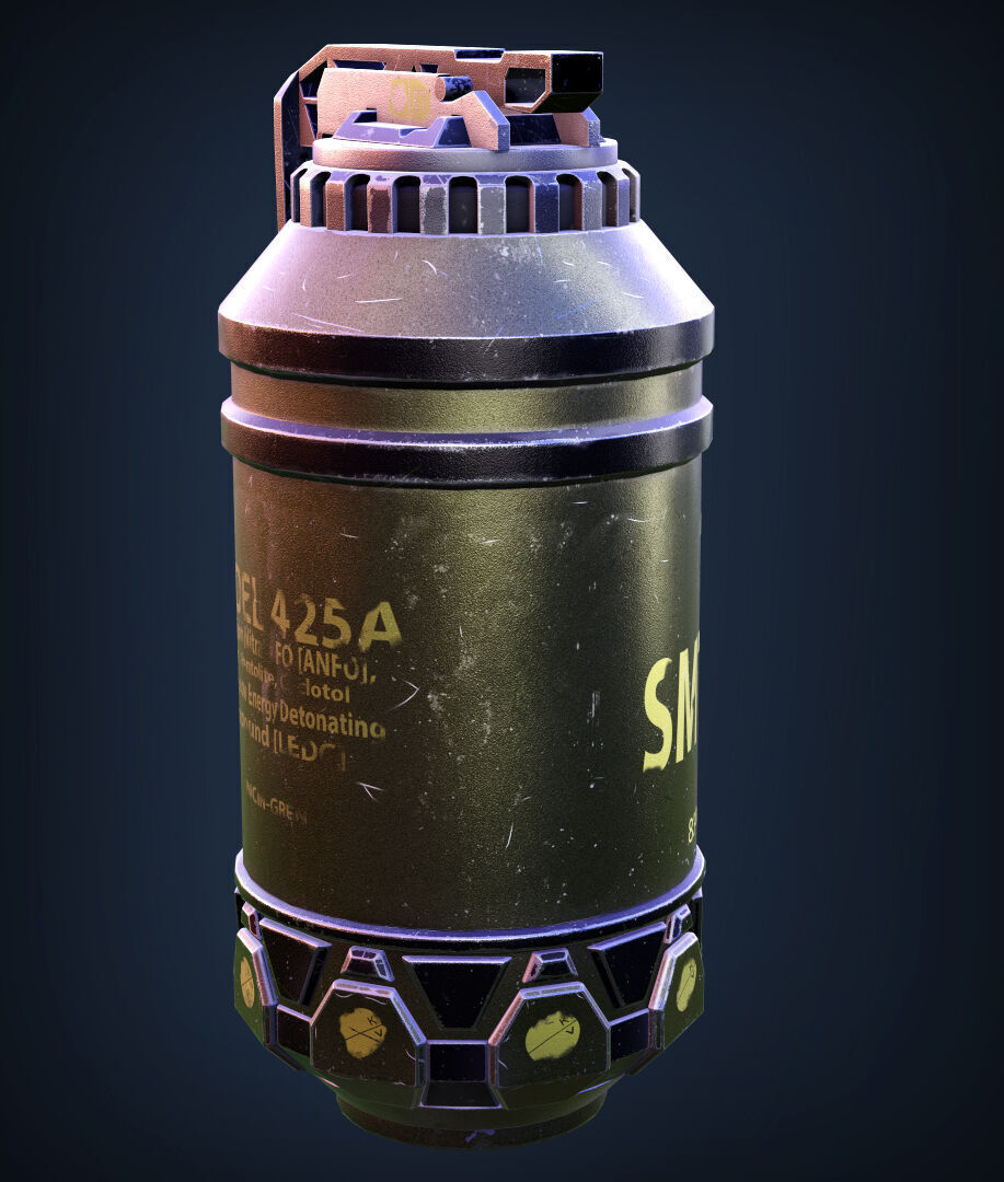 Grenade Low-poly 3D model_1