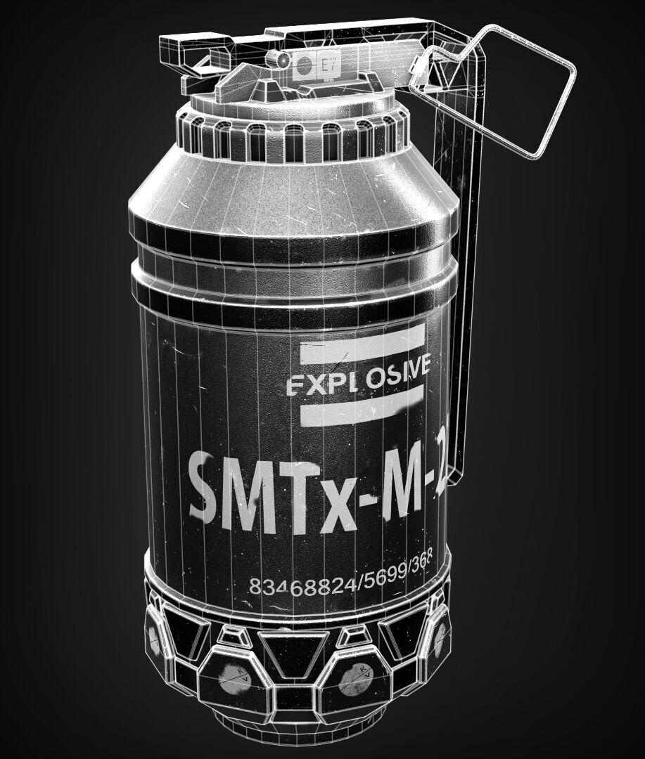 Grenade Low-poly 3D model_5