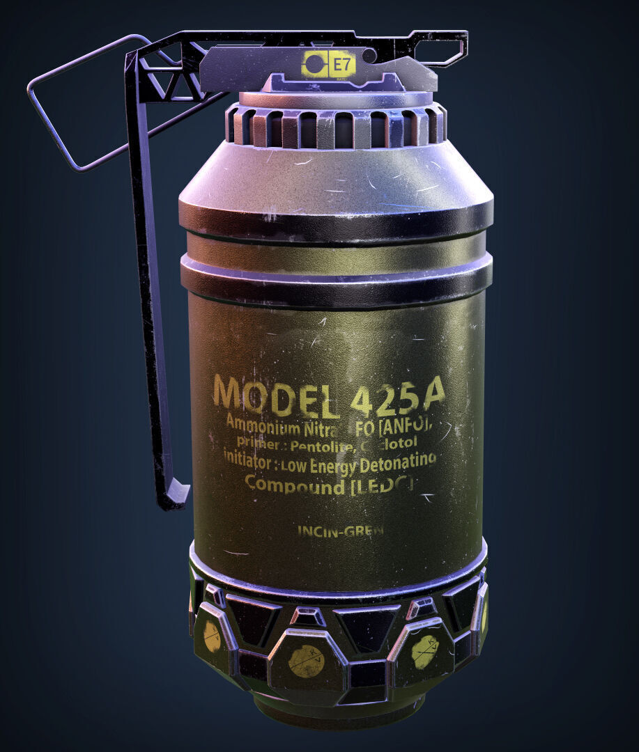 Grenade Low-poly 3D model_2