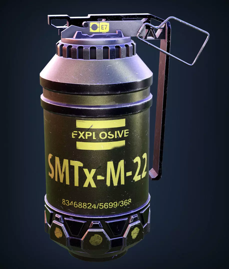 Grenade Low-poly 3D model_0