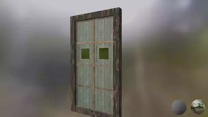 Door 3 - Abondened House or place door Low-poly 3D model