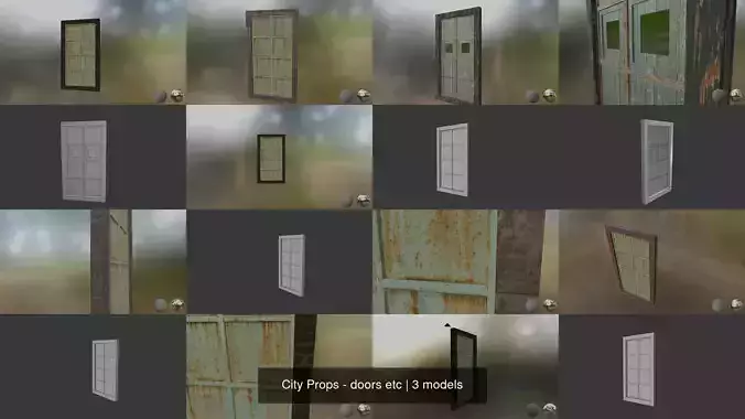 City Props - doors etc 3D Model Collection