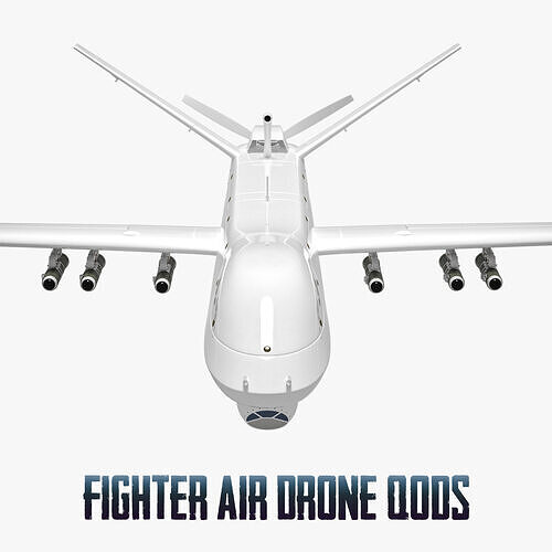 Fighter Air Drone Qods Low and High Poly Low-poly 3D model