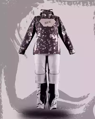 purple snowboard outfit