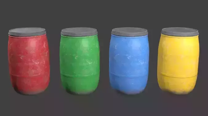 Round plastic trash can
