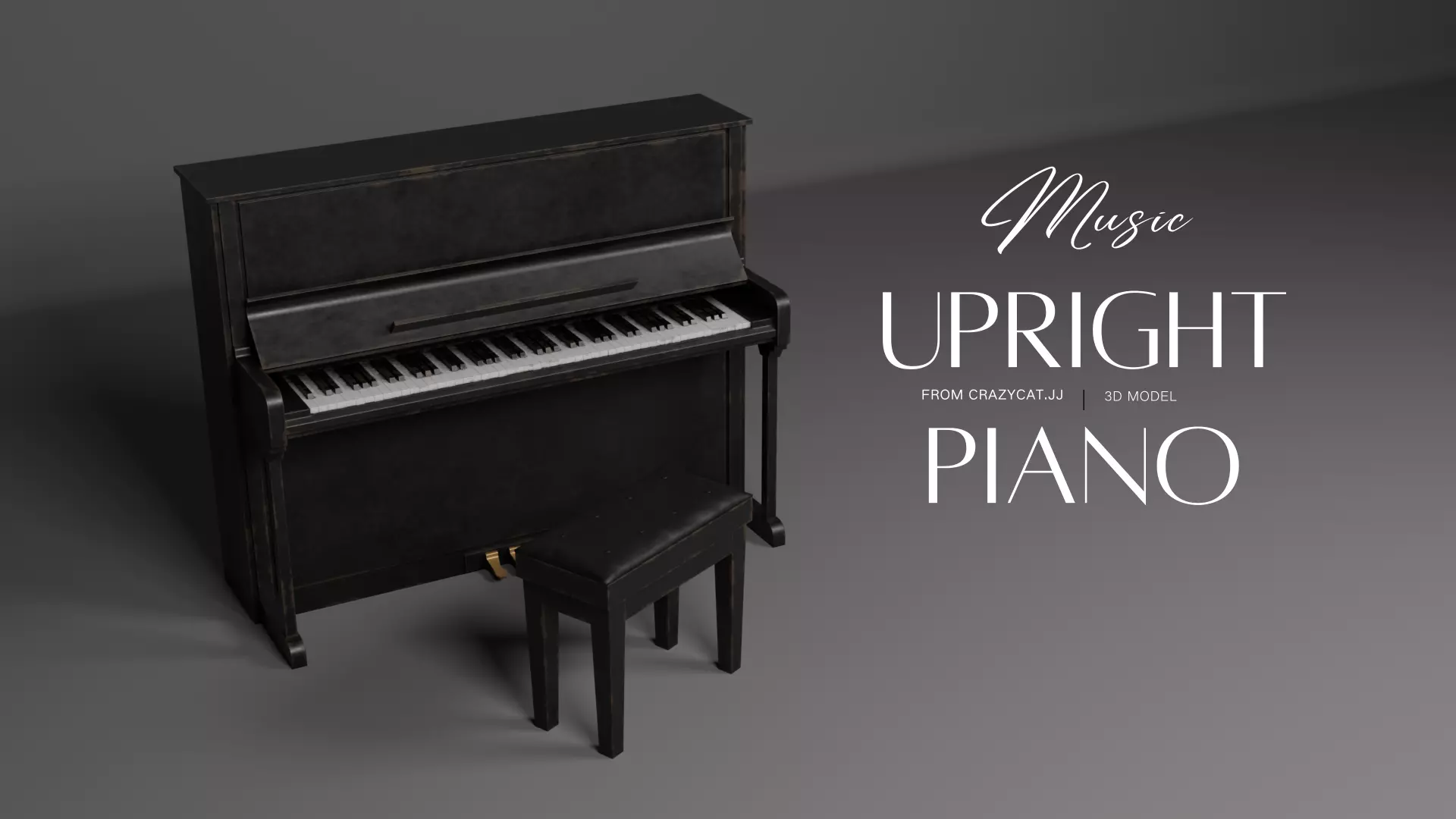 Upright Piano 3D model