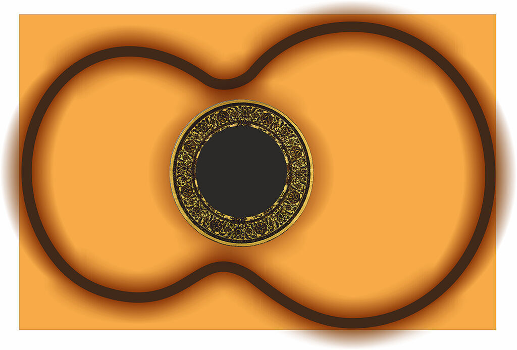 Wood Guitar  Low-poly 3D model_6