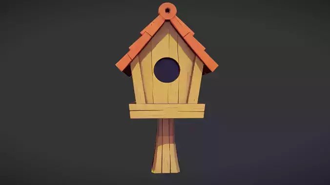 cartoon wooden birdhouse