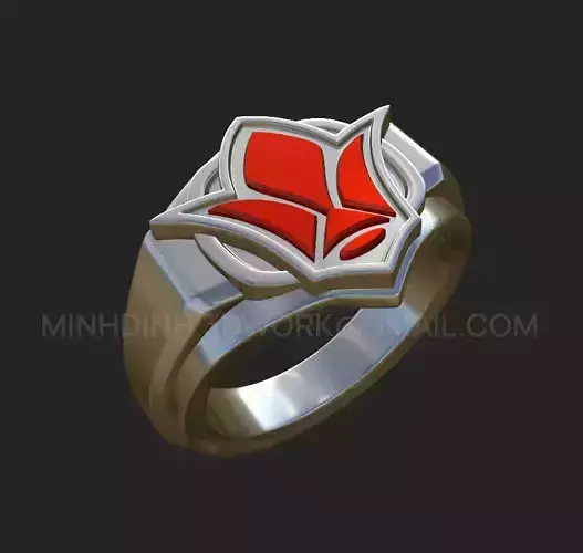 Tekkadan Iron Flower Ring  Gundam IBO Fan 3D Print Jewelry
