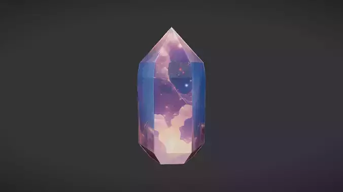 glowing gemstone with cosmic patterns