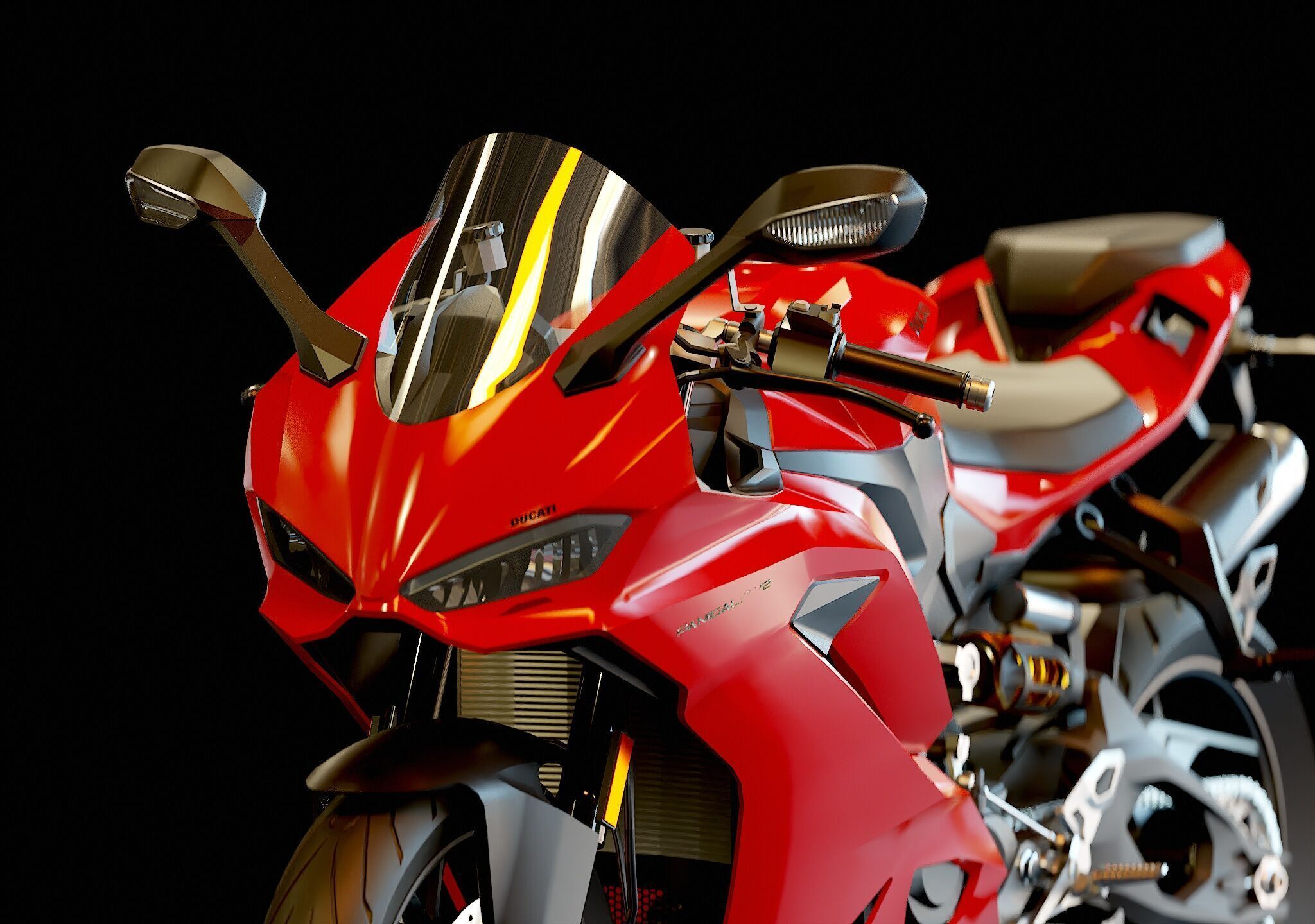 Base model Ducati Panigale V2 2025 3D model_10