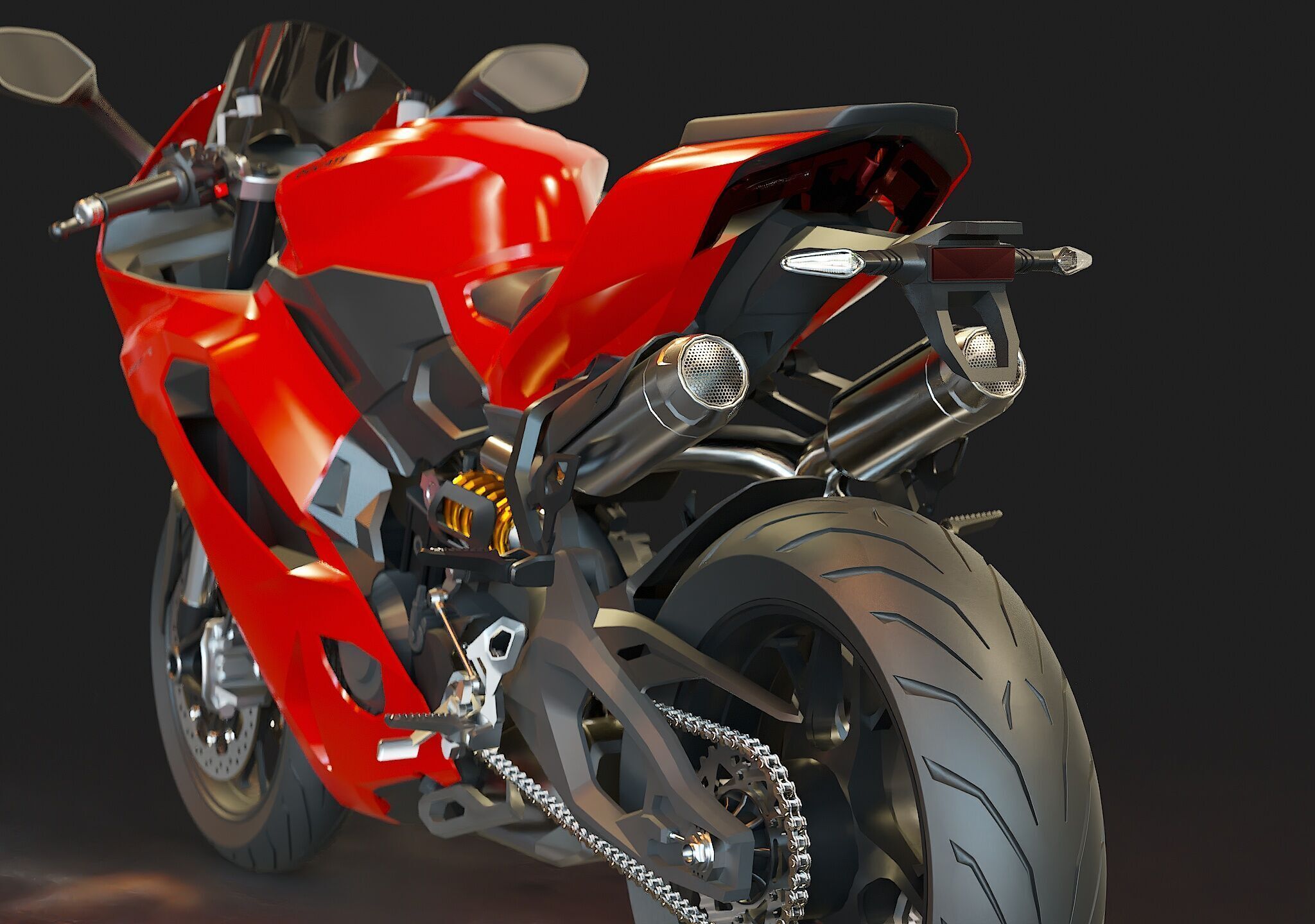 Base model Ducati Panigale V2 2025 3D model_11