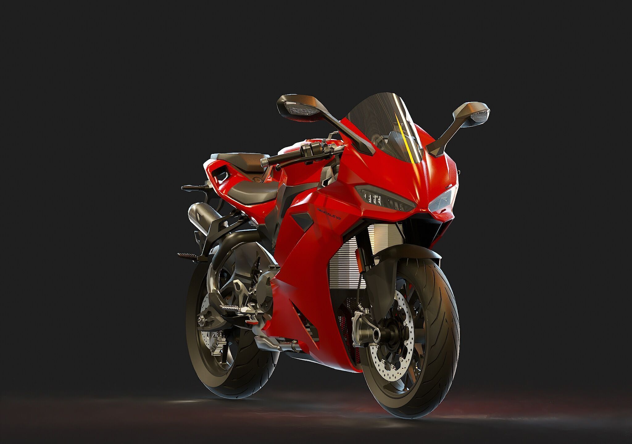 Base model Ducati Panigale V2 2025 3D model_8