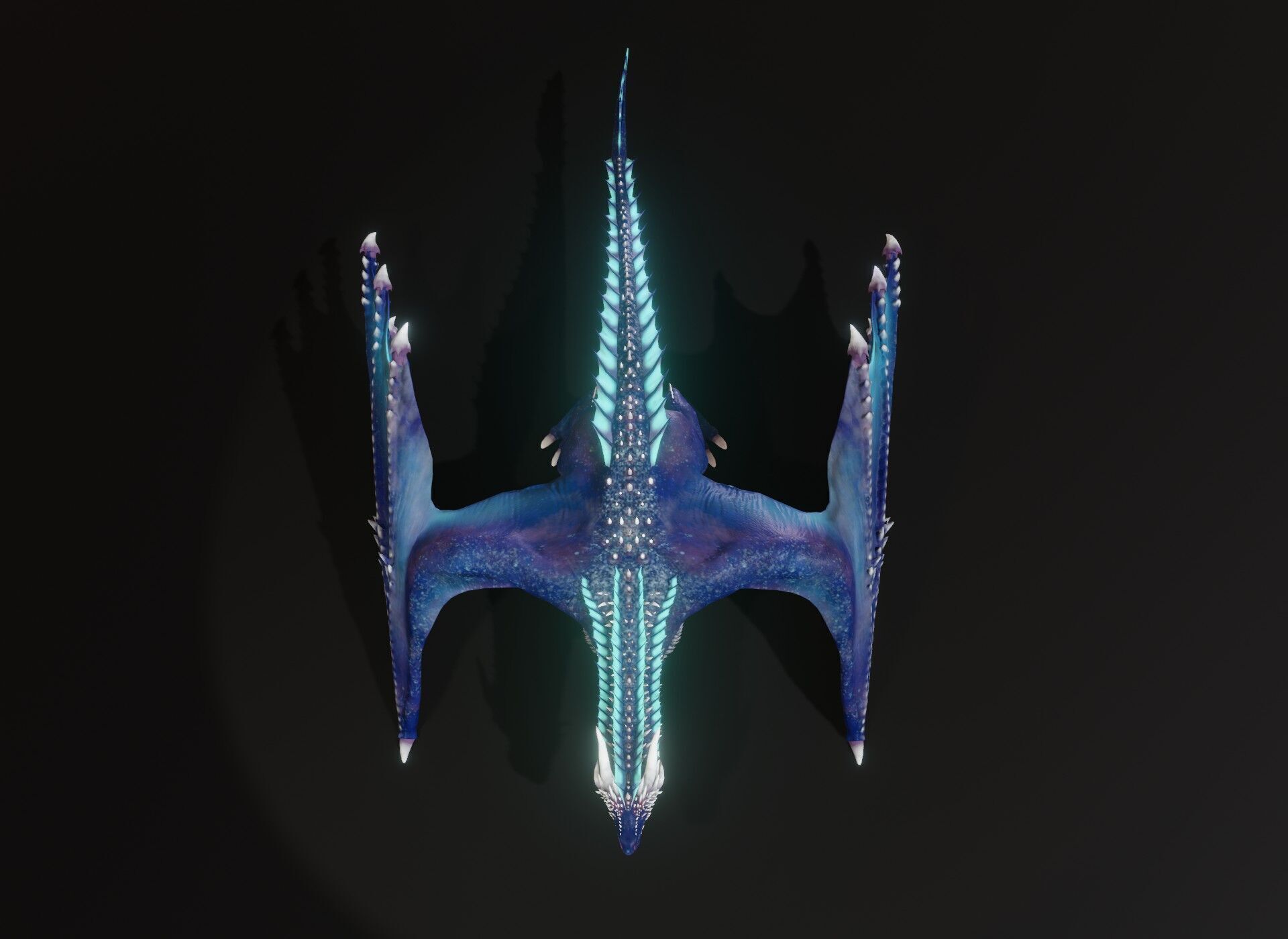 Realistic Blue Wyvern Animated Game-ready 3D Model Low-poly 3D model_13