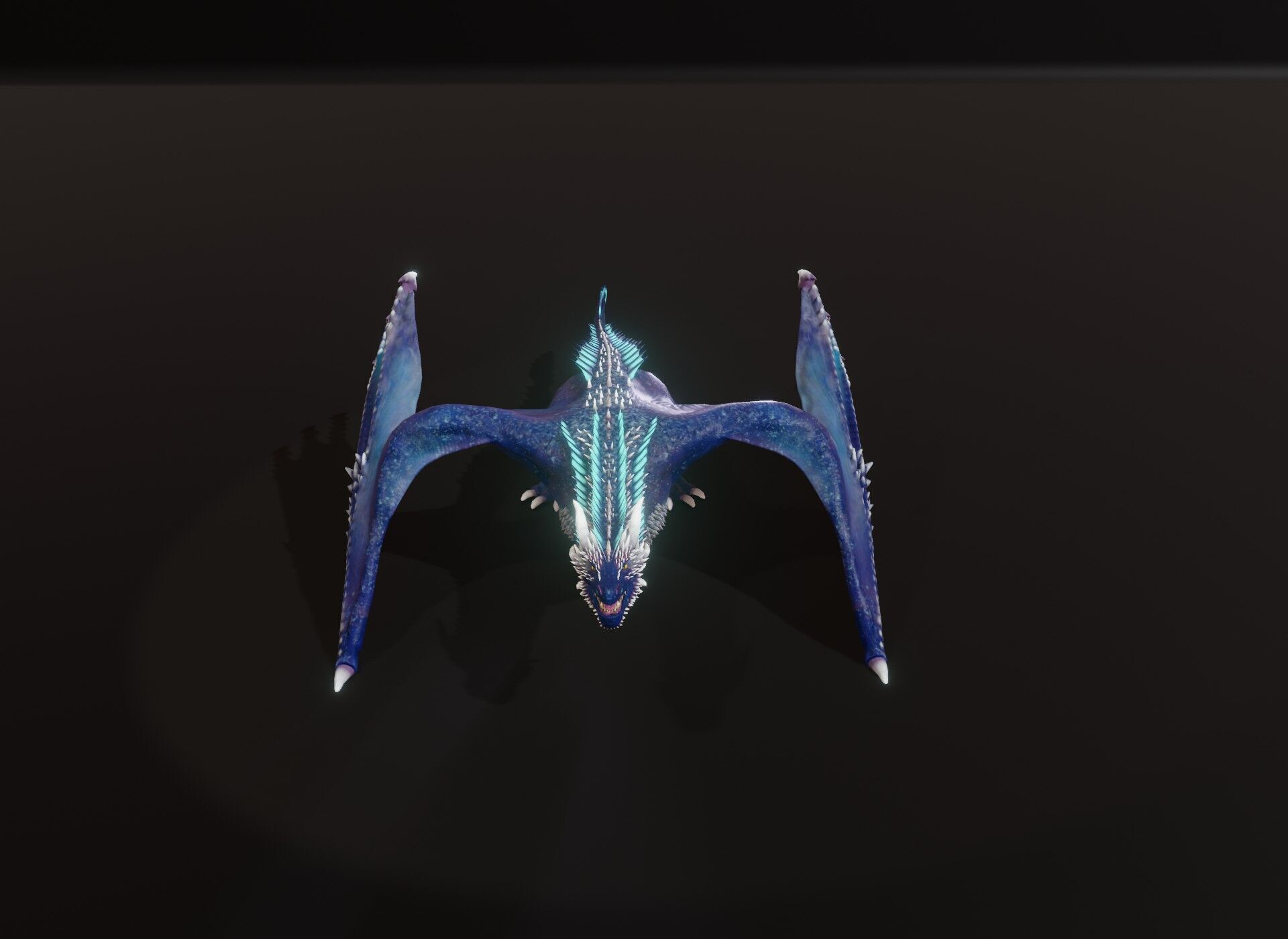 Realistic Blue Wyvern Animated Game-ready 3D Model Low-poly 3D model_22